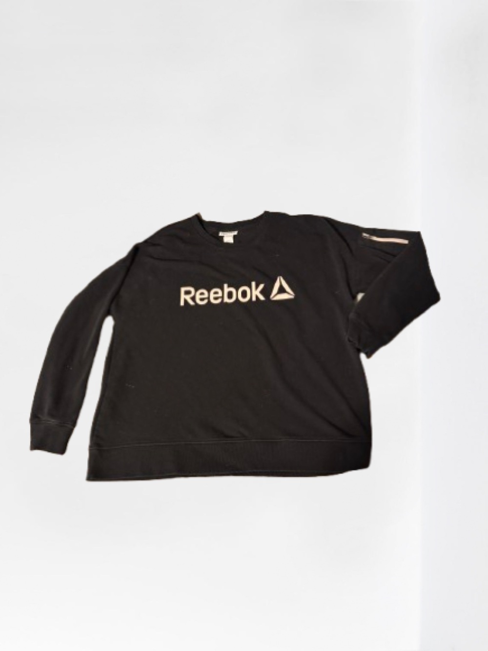 Reebok Black Logo Crewneck Sweatshirt with Light Pink Accents-Size XL